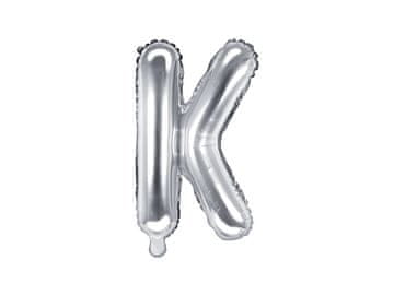 PartyDeco Folija balon Slovo ''K'', 35cm, srebrni (1 karton / 50 kom.)