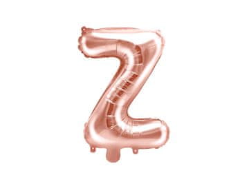 PartyDeco Folija balon sa slovom ''Z'', 35 cm, ružičasto zlato (1 karton / 50 kom.)