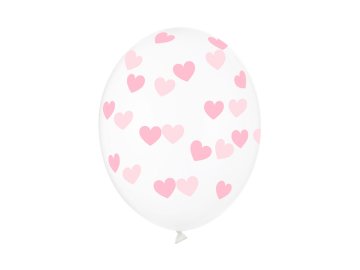 PartyDeco Baloni 30 cm, srca, kristalno prozirni (1 pakiranje / 50 kom.)