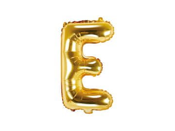 PartyDeco Folija balon Slovo ''E'', 35cm, zlatni (1 karton / 50 kom.)