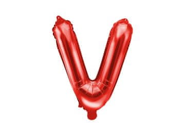 PartyDeco Folija balon Slovo ''V'', 35cm, crveni (1 karton / 50 kom.)