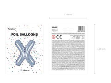 PartyDeco Folija balon Slovo ''X'', 35cm, holografski (1 karton / 50 kom.)