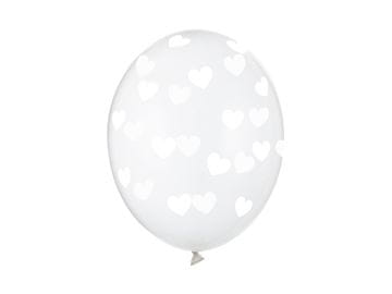 PartyDeco Baloni 30 cm, srca, kristalno prozirni (1 pakiranje / 50 kom.)