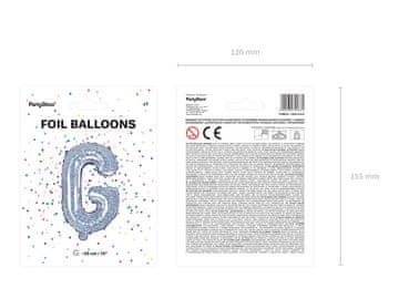 PartyDeco Folija balon Slovo ''G'', 35cm, holografski (1 karton / 50 kom.)
