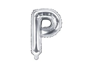 PartyDeco Folija balon Slovo ''P'', 35cm, srebrni (1 karton / 50 kom.)