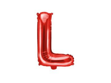 PartyDeco Folija balon Slovo ''L'', 35cm, crveni (1 karton / 50 kom.)