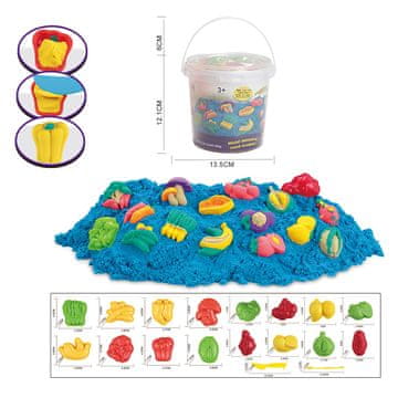 Denis Kinetički pijesak za oblikovanje u kantici, 16 kalupa