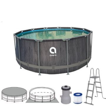 Denis Frame plus bazen 366x122cm sivi