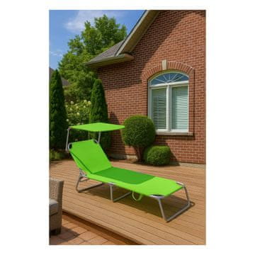 Denis Sklopiva ležaljka za sunčanje sa sjenilom, 188x55x24cm