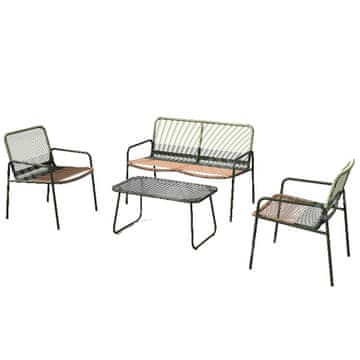 Denis Vrtni sofa set - 4-dijelni, čelik, PE ratan