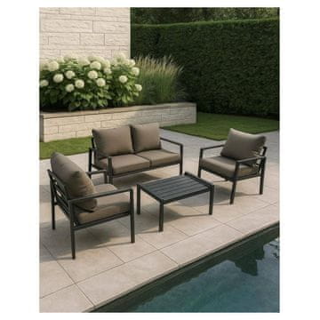 Denis Vrtna sofa garnitura - 4-dijelna, alu, polidrvo