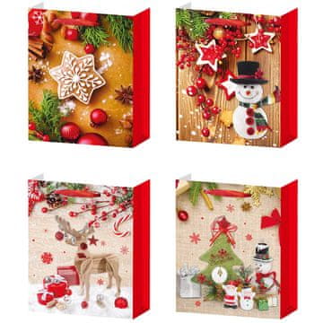 Denis Božićne poklon vrećice, zlatotisak, 32x26x10 cm, 4s
