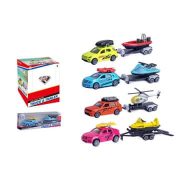 Denis Metalni auto s prikolicom, die-cast, 1:52, 4s