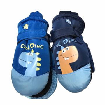 Denis Skijaške rukavice za dječake na palac, dinosaur, 2s