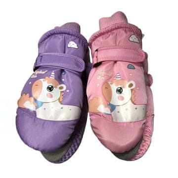 Denis Skijaške rukavice za djevojčice na palac, jednorog, 2s