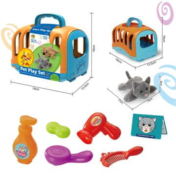 Denis Set za igru, Kozmetički set za kućnog ljubimca + transporter