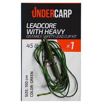 Leadcore s kopčama za olovo velike udaljenosti, 100 cm, zelene boje