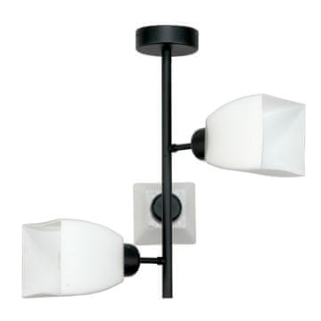 It VISEĆA STROPNA LAMPA CRNA KLASIČNA STAKLENA LAMPA BIJELA 15-484 TRAPIC