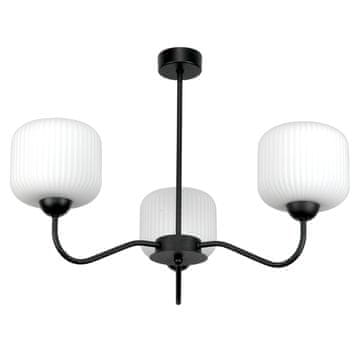 It VISEĆA STROPNA LAMPA CRNA KLASIČNA STAKLENA LAMPA BIJELA 15-402 BELINDA
