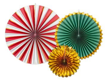 PartyDeco Ukrasne rozete, miks, 26-43 cm (1 pakiranje / 3 kom.)
