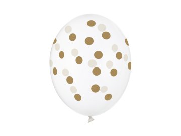 PartyDeco Baloni 30 cm, točkice, kristalno prozirni (1 pakiranje / 50 kom.)