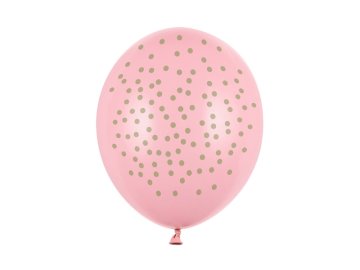PartyDeco Baloni 30 cm, točkice, pastelno ružičasti (1 pakiranje / 50 kom.)