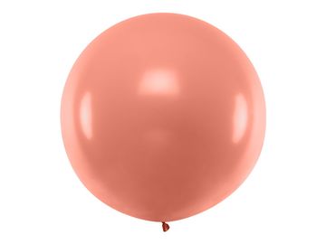 PartyDeco Okrugli balon 1m, metalik ružičasto zlatni