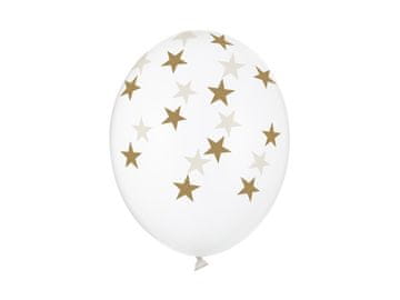 PartyDeco Baloni 30 cm, zvijezde, kristalno prozirni (1 pakiranje / 50 kom.)