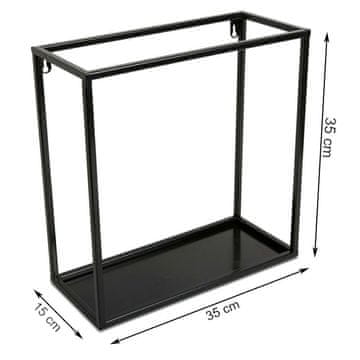 Home Zidna polica, crni metal, 35 cm