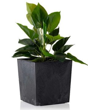 Flore Crna betonska saksija za cvijeće v25x25 cm