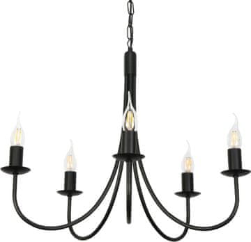 It Tradicionalna crna stropna viseća svjetiljka u obliku svijećnjaka LUMEN NEGRO 14-880