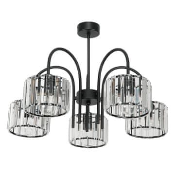 It VISEĆA STROPNA LAMPA CRNA KLASIČNA KRISTALNA SVJETILJKA 15-110