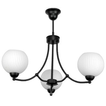 It VISEĆA STROPNA LAMPA CRNA KLASIČNA STAKLENA LAMPA BIJELA 15-392 BODO