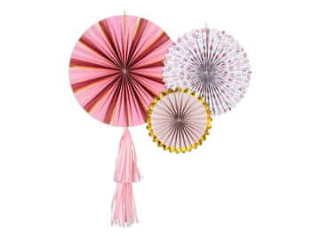PartyDeco Dekorativne rozete Cvijeće, miks, 26-43 cm (1 pakiranje / 3 kom.)