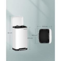 Songmics LTB01W kanta za otpad, 30 L, bijela