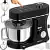 Ruhhy 2300W planetarni robotski mikser s dodirnim zaslonom LCD 6L s grijanom posudom crne boje