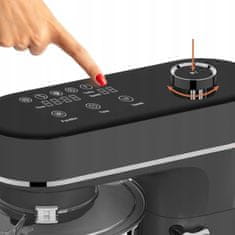 Ruhhy 2300W planetarni robotski mikser s dodirnim zaslonom LCD 6L s grijanom posudom crne boje