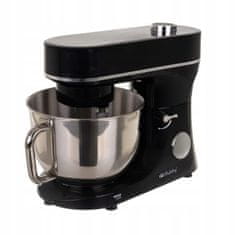 Ruhhy 2300W planetarni robotski mikser s dodirnim zaslonom LCD 6L s grijanom posudom crne boje