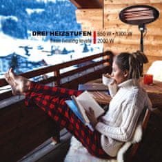 Teesa Infracrveni električni grijač za terasu od 2000 W s 3 postavke IPX4