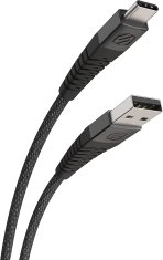 Scosche Strikeline heavy-duty kabel USB-A na USB-C, 1.2m, sivi