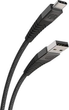 Scosche Strikeline heavy-duty kabel USB-A na USB-C, 1.2m, sivi