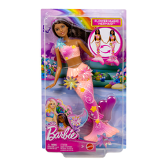 Mattel Barbie Flower Magic sirena lutka, tamna kosa