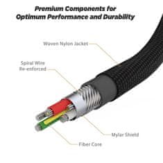 Scosche Strikeline heavy-duty kabel USB-C na lightning, 1.2m, sivi