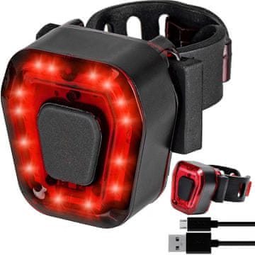 Verkgroup stražnje svjetlo za bicikl HY418, 14 LED, USB, 100 lm (14494)