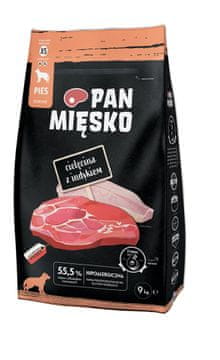 PMI PAN MIĘSKO Teletina s puretinom XS - suha hrana za pse 9 kg