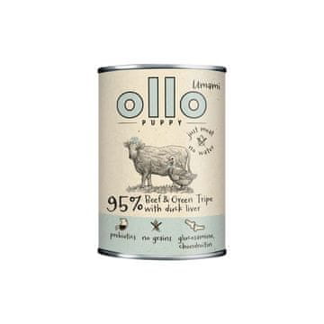 OLLO Puppy Umami Goveđi i zeleni tripice s pačjom jetrom - mokra hrana za pse - 400g