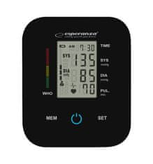 Esperanza Esperanza ECB006 monitor krvnog tlaka za nadlakticu - poluautomatski, LCD zaslon, memorija 2x99, crni.