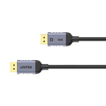 Unitek UNITEK C1628GY01 DisplayPort kabel, 2m, 8K, Crna/Siva