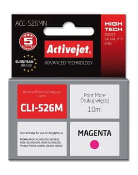ActiveJet Zamjenska tinta Activejet ACC-526MN za Canon CLI-526M, 10ml, magenta