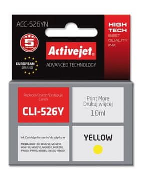 ActiveJet Activejet ACC-526YN zamjenska tinta za Canon CLI-526Y, žuta, 10 ml